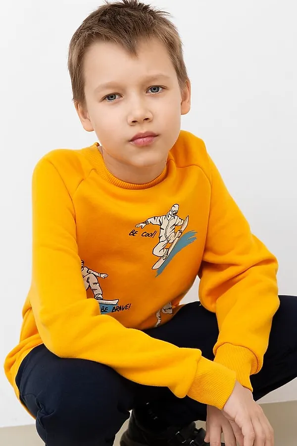 Джемпер  MARK FORMELLE, охра +печать - фото 1