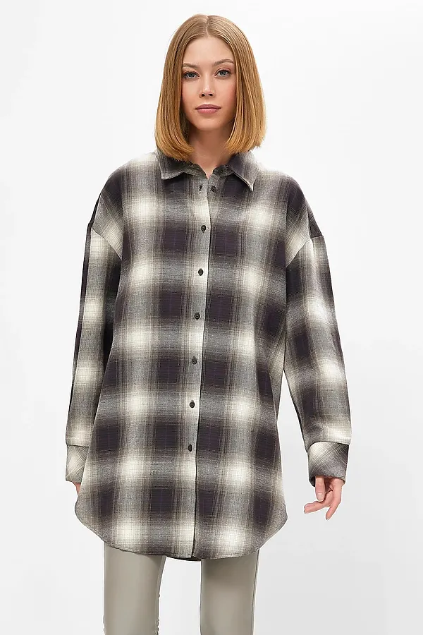 Рубашка  MARK FORMELLE, кофейная клетка - фото 1