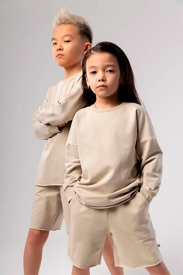 Костюм (Свитшот+Шорты) BODO, бежевый - фото 1