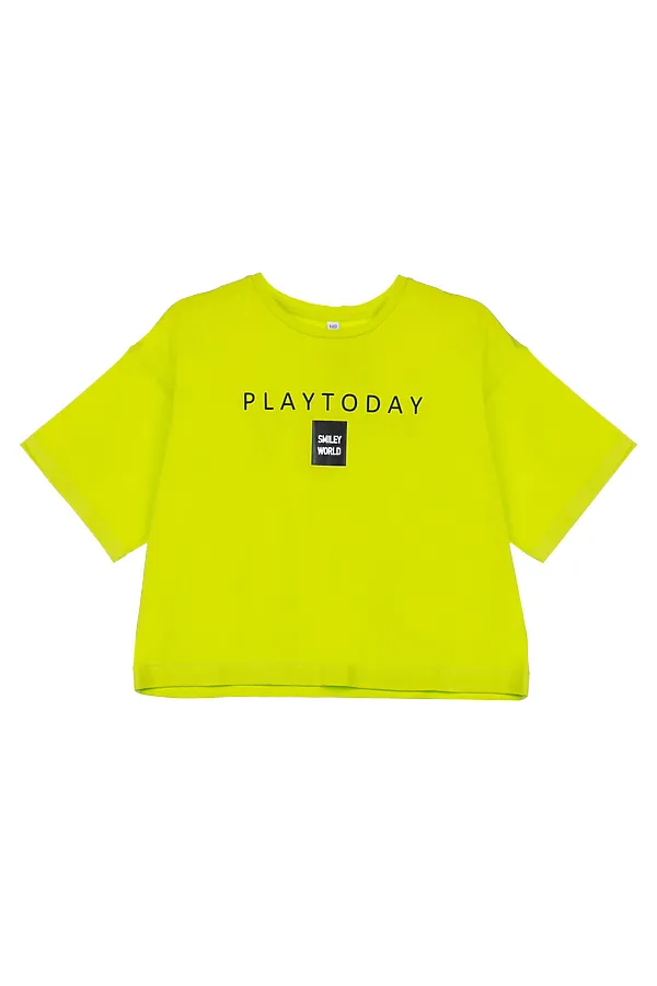 Футболка PLAYTODAY, светло-зеленыйчерный - фото 1