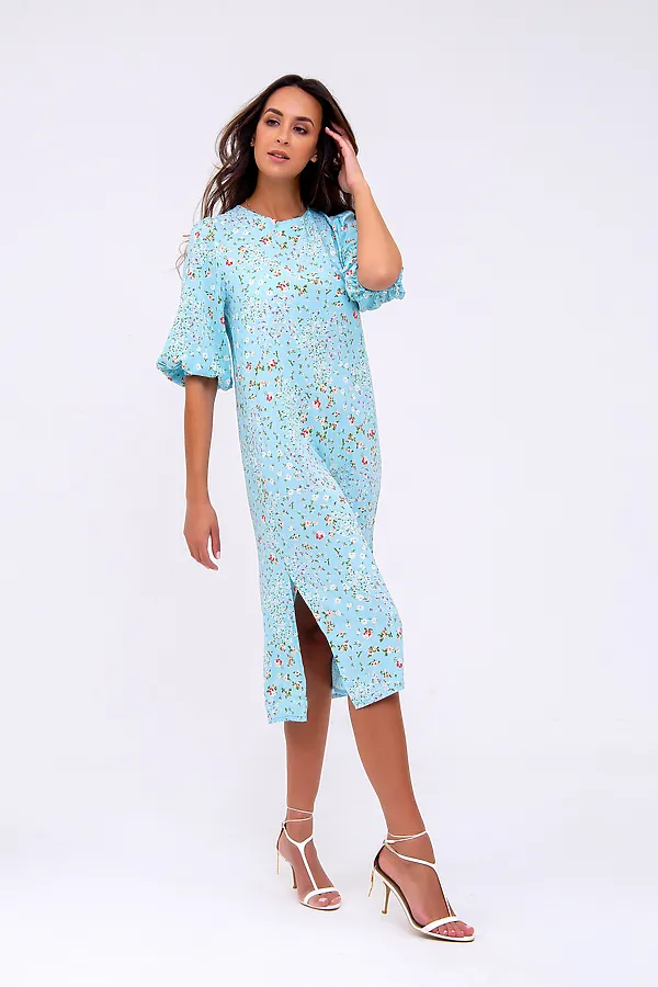 Платье RAPOSA, голубой/цветы - фото 1
