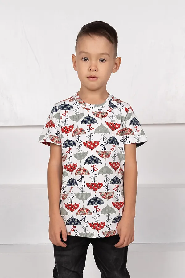 Футболка BINITA, бело-красная - фото 1