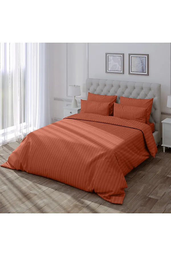 Пододеяльник "Verossa" Stripe 148/215 Terracotta NORDTEX, terracotta - фото 1