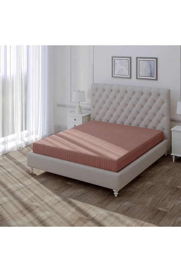Простыня "Verossa" Stripe На Резинке 200/200 Ash NORDTEX, ash - фото 1