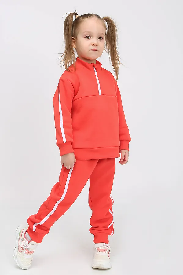Костюм (Свитшот+Брюки) ИВАШКА, кораллово-оранжевый - фото 1