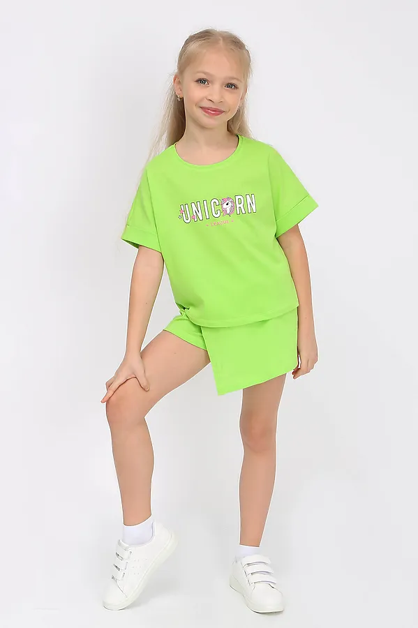 Костюм (Футболка+Шорты) ИВАШКА, салатовый - фото 1
