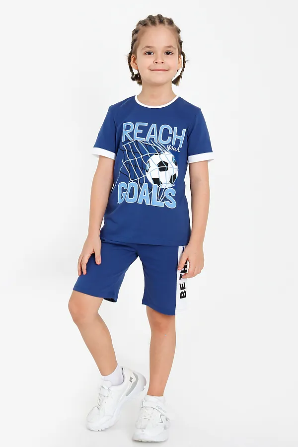 Костюм (Футболка+Шорты) ИВАШКА, индиго - фото 1