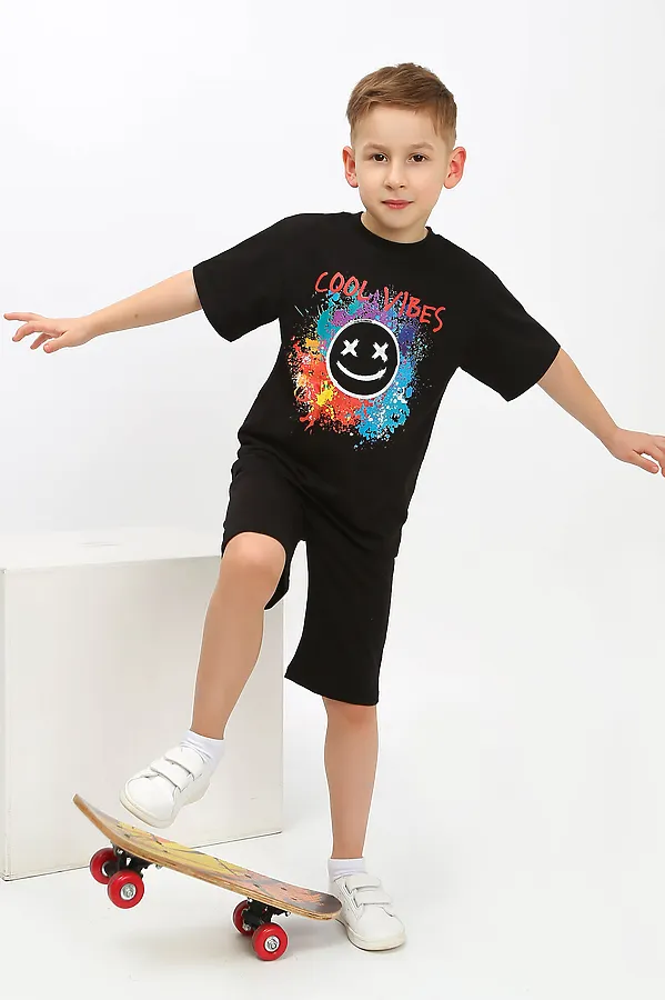 Костюм (Футболка+Шорты) ИВАШКА, чёрный - фото 1