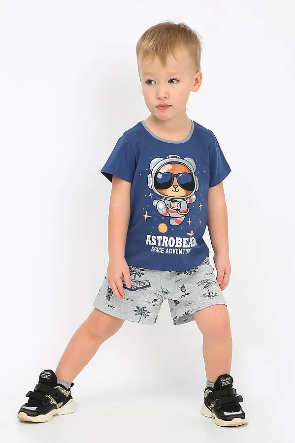 Костюм (Футболка+Шорты) ИВАШКА, индиго - фото 1
