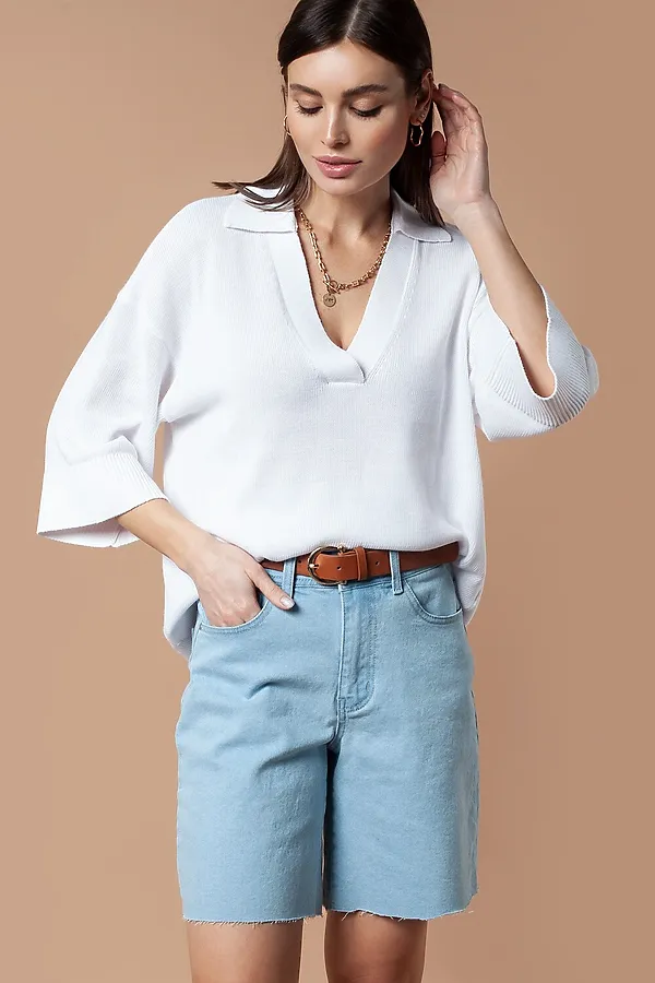 Джемпер поло VILATTE, молочный - фото 1