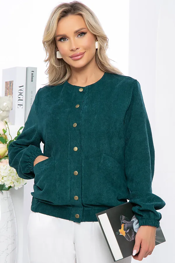 Бомбер LADY TAIGA, изумруд - фото 1