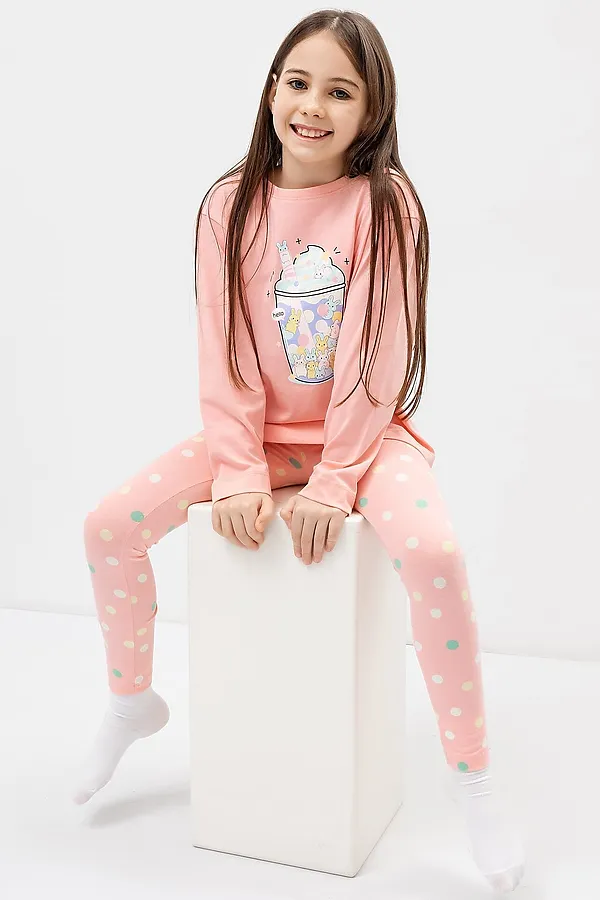 Пижама MARK FORMELLE, розовый +горошек на розовом - фото 1