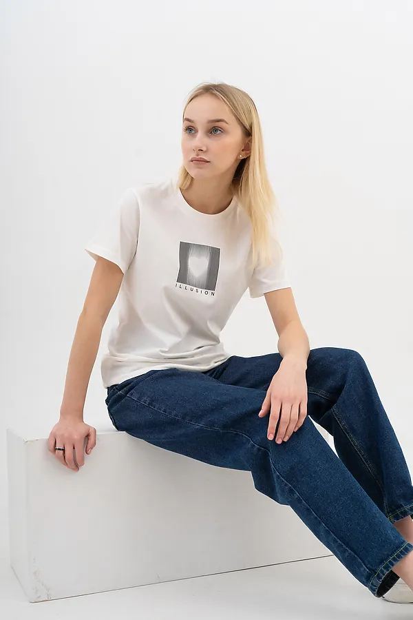 Футболка LET'S GO, молочный - фото 1