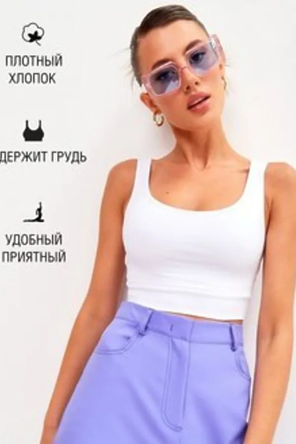 Топ LET'S GO, белый - фото 1