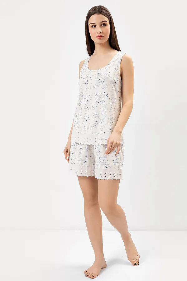 Пижама MARK FORMELLE, цветочный орнамент на молочном - фото 1