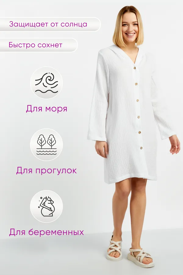 Платье-туника LIKA DRESS, белый - фото 1