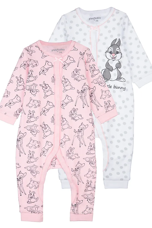 Комбинезон 2шт. PLAYTODAY, белый,светло-серый,светло-розовый - фото 1