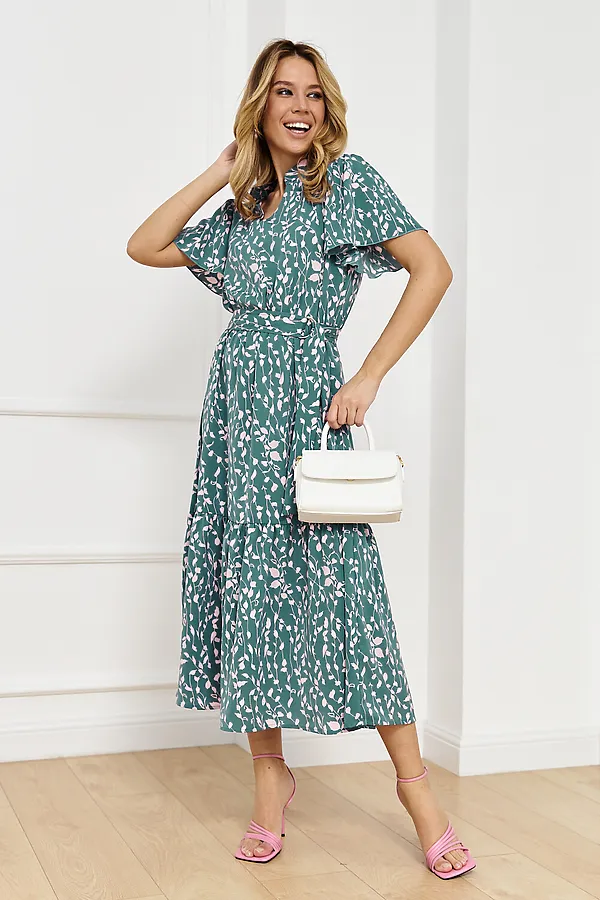 Платье KOSMOS, серо-голубой, розовый - фото 1