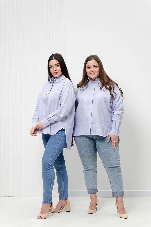 Рубашка LenaLineN арт. 02-001-22 НАТАЛИ, лиловый - фото 1