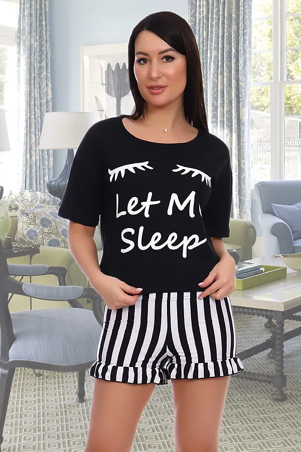 Костюм с шортами 6126 НАТАЛИ, черный - фото 1