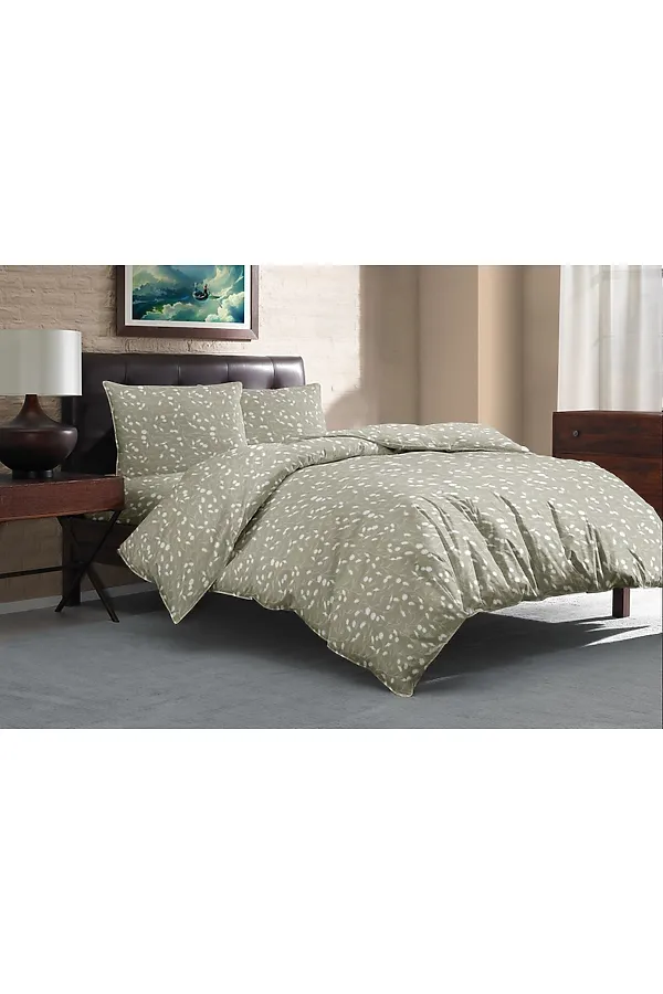 КПБ Поплин цикорий олива LET'S GO, оливковый - фото 1