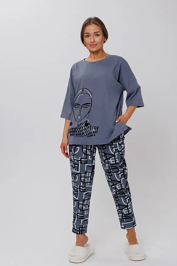 Костюм (Футболка+Брюки) MODELLINI, серый - фото 1