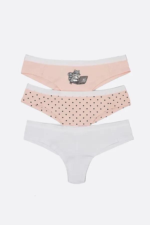 Трусы 3шт. MARK FORMELLE, розовый +печать - фото 1