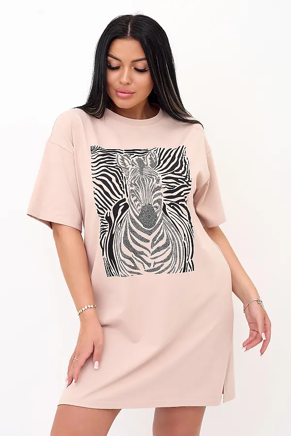 Платье женское Зебра Б LIKA DRESS, бежевый - фото 1