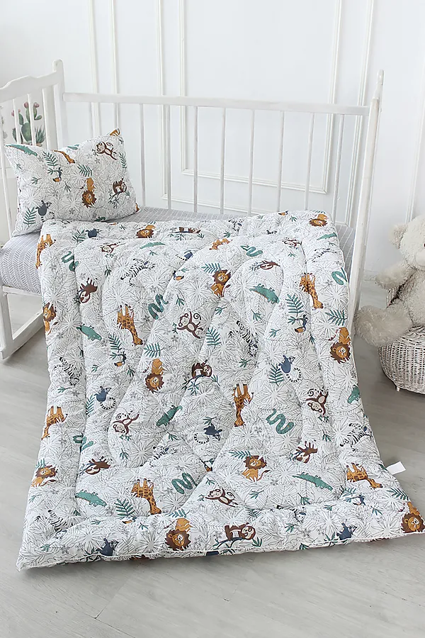 Одеяло BabyRelax леб. пух 300 гр. 110х140, бязь. арт. 4895 НАТАЛИ, сафари б/з - фото 1