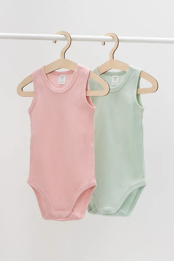 Боди 2шт. CROCKID, розовый жемчуг,дымчатый нефрит - фото 1