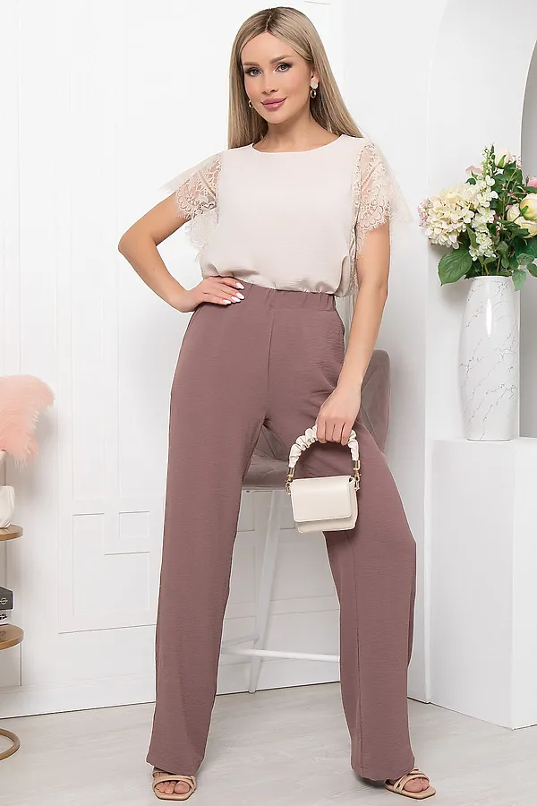 Костюм "Мадина" LADY TAIGA, экрю/брауни - фото 1