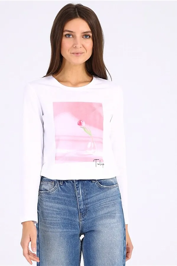 Лонгслив  АПРЕЛЬ, белый - фото 1