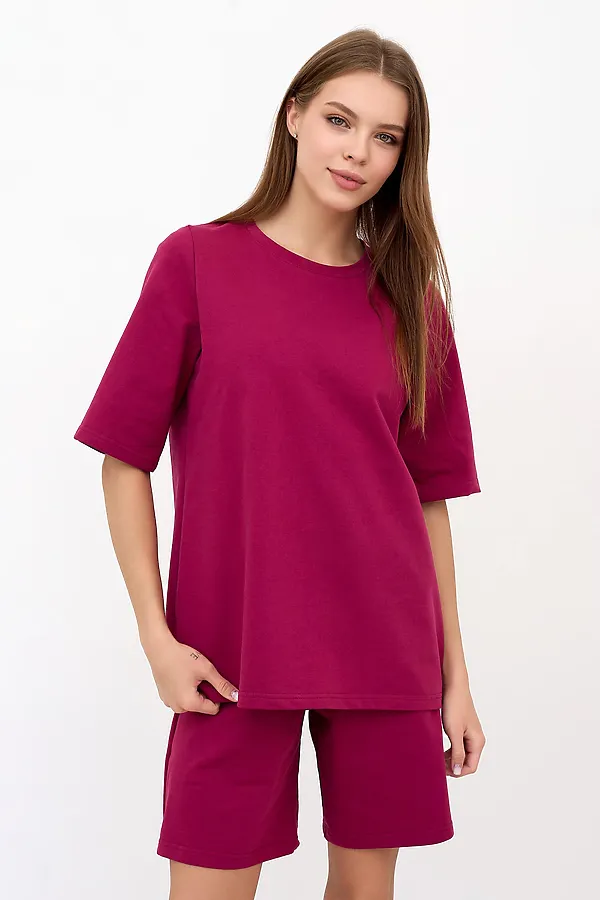 Костюм (Футболка+Шорты) LIKA DRESS, бордовый - фото 1