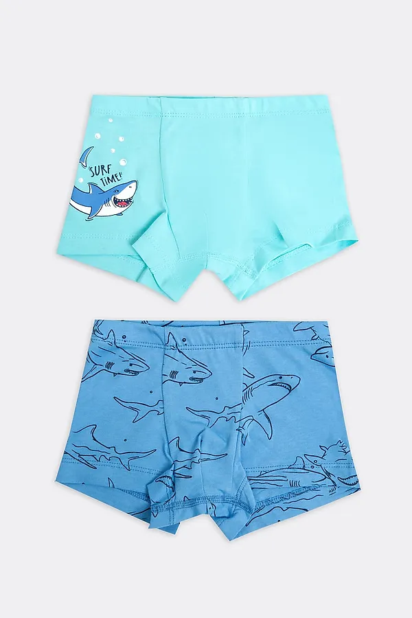 Трусы 2шт. MARK FORMELLE, бирюзовый +акулы на св.синем - фото 1