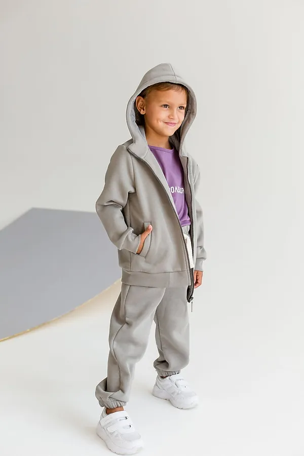 Толстовка утепленная OVER №5 акула MINIDINO, акула - фото 1