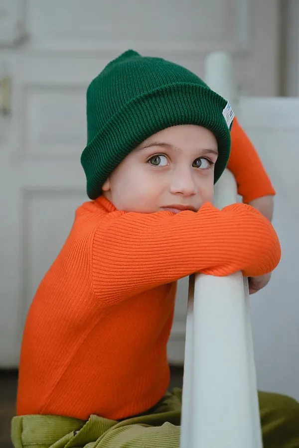 Водолазка детская Битловка апельсин MINIDINO, апельсин - фото 1