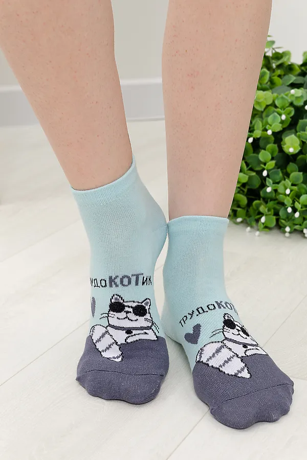 Носки стандарт Трудокотик НАТАЛИ, голубой - фото 1