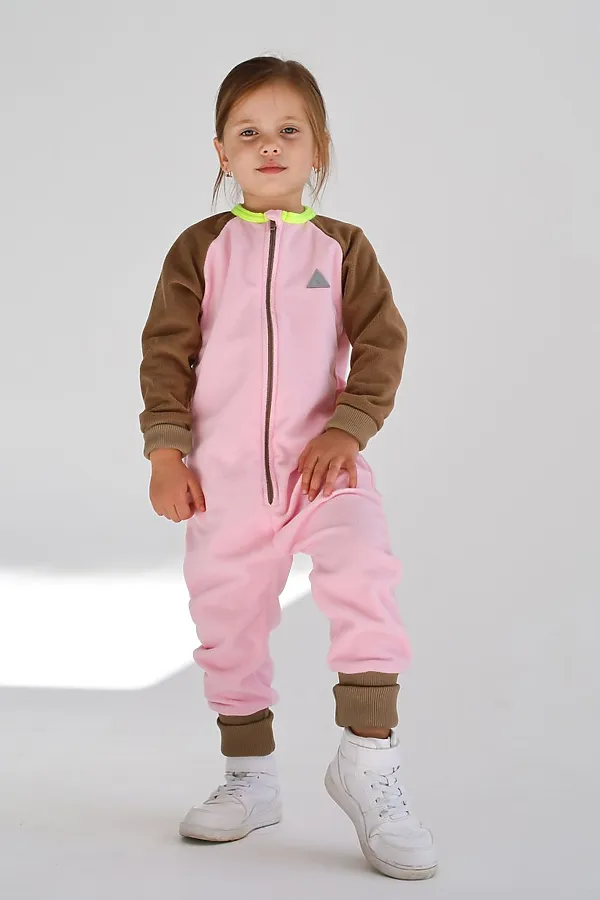 Комбинезон-поддева Colour block маршмеллоу MINIDINO, маршмеллоу - фото 1