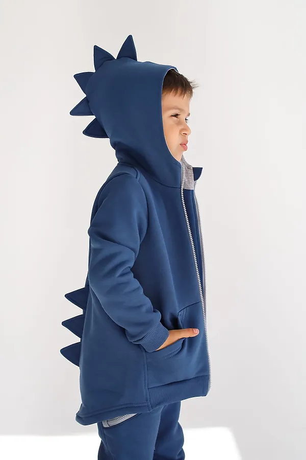 Толстовка начес Дино 22 индиго MINIDINO, индиго - фото 1