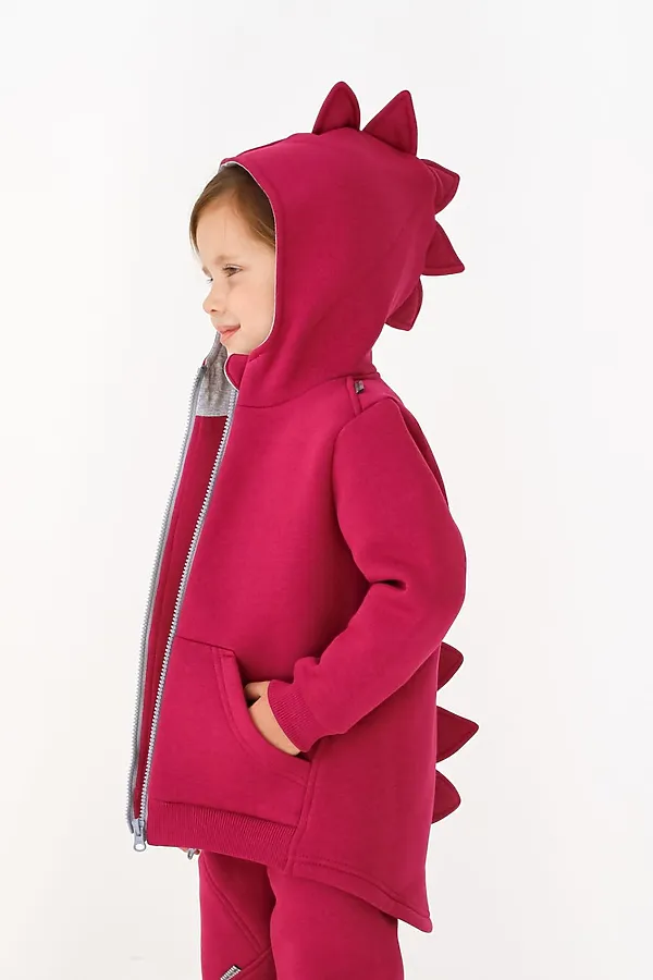 Толстовка начес Дино 22 ягода MINIDINO, ягода - фото 1