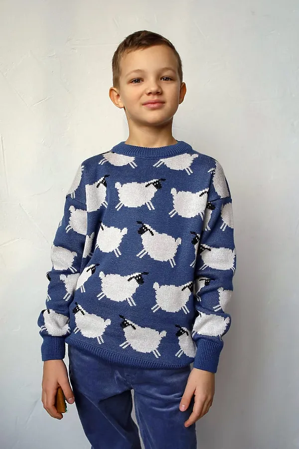 Джемпер Барашек джинс MINIDINO, джинс - фото 1