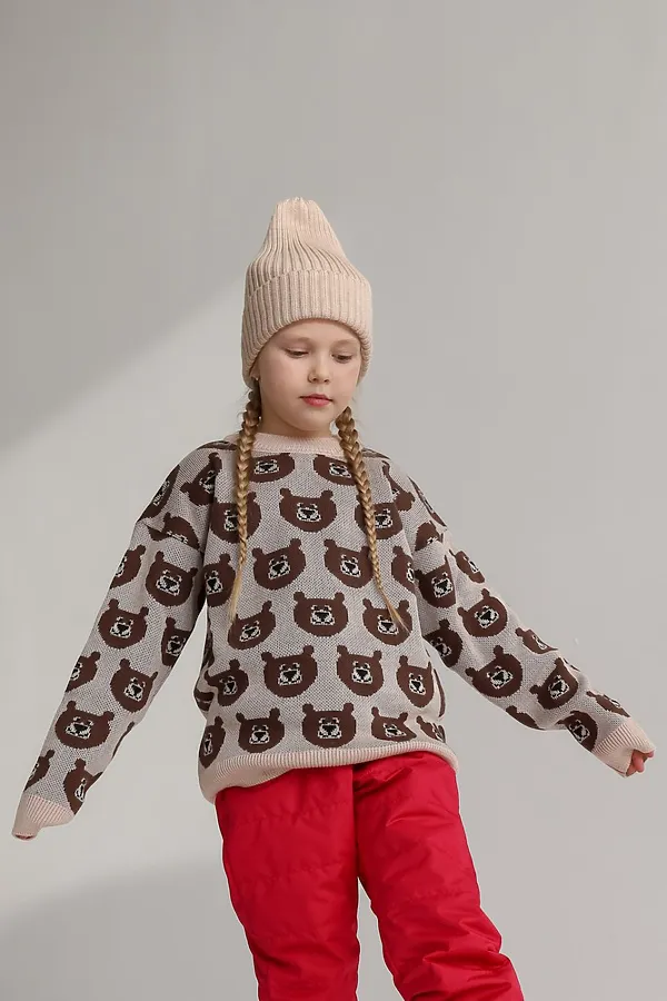 Джемпер Мишка бежевый MINIDINO, бежевый - фото 1