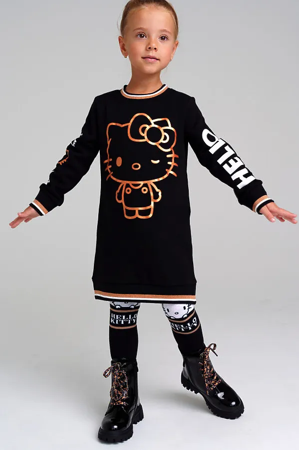 Платье PLAYTODAY, черный,белый,золотистый - фото 1