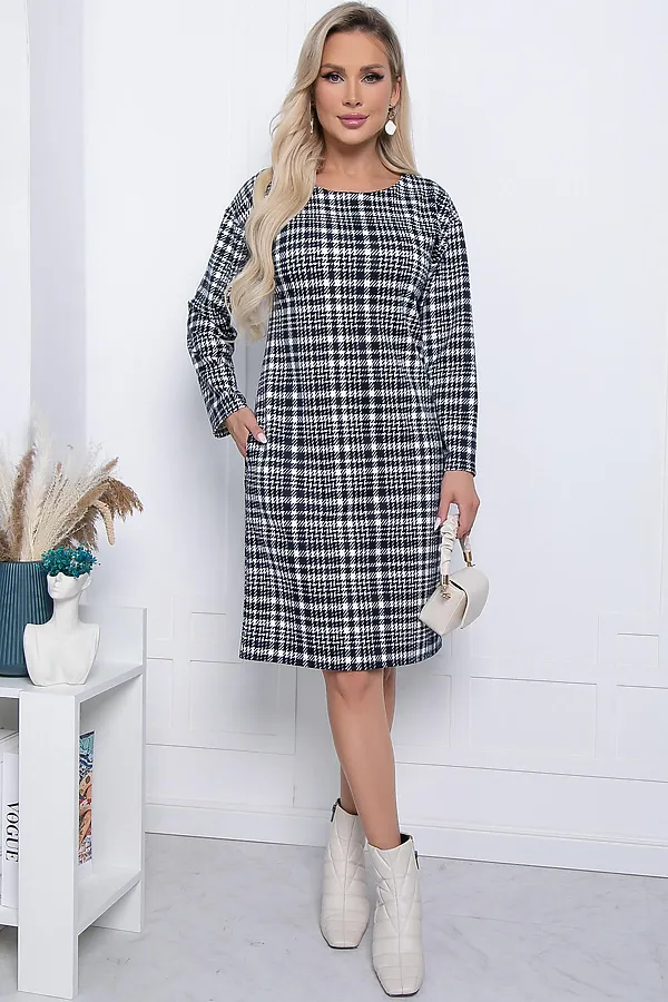 Платье "Амира" LADY TAIGA, клетка - фото 1
