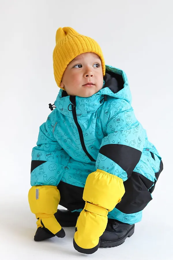 Комбинезон Super зима монстры аквамарин MINIDINO, монстры аквамарин - фото 1