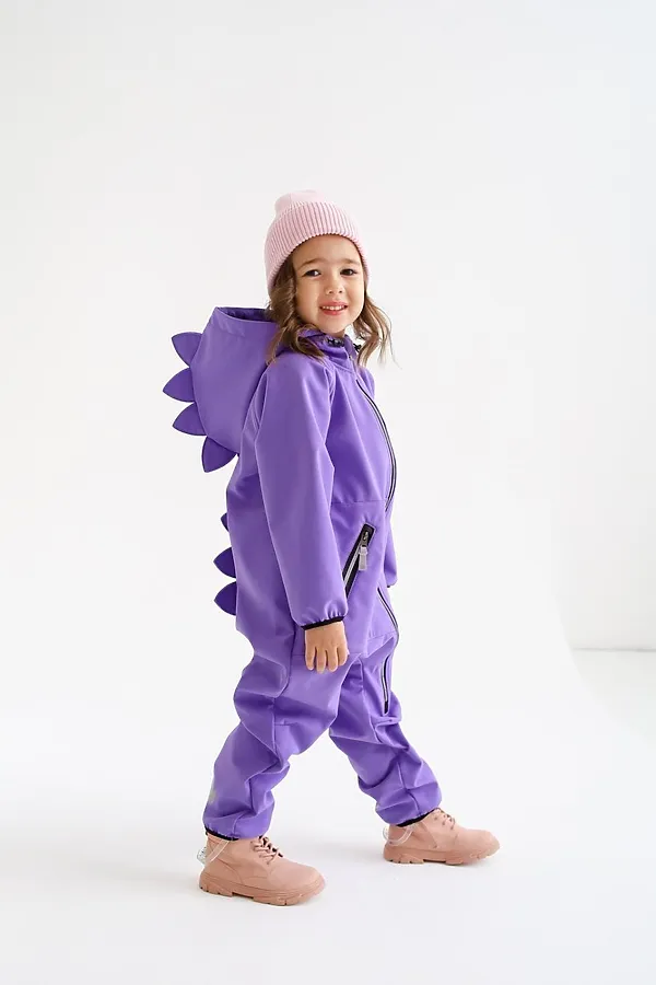 Комбинезон Дино софтшелл лаванда MINIDINO, лаванда - фото 1