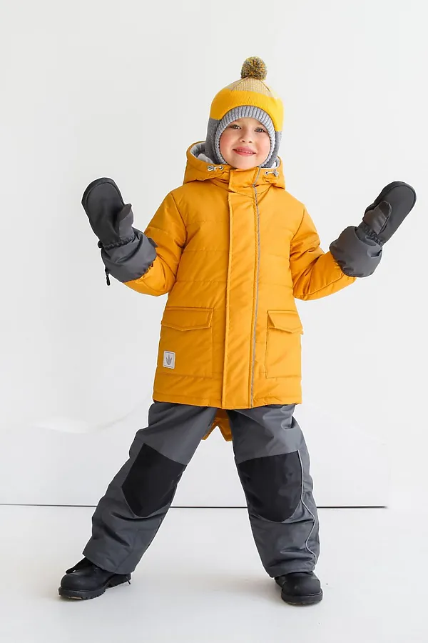 Куртка Полупальто зима горчица MINIDINO, горчица - фото 1