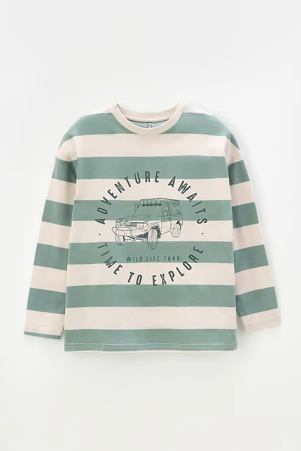 Джемпер  CROCKID, бежевый,полынь,полоска к426 - фото 1