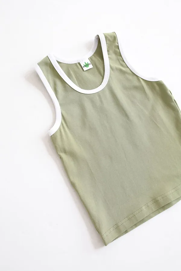 Майка детская оливка MINIDINO, оливка - фото 1