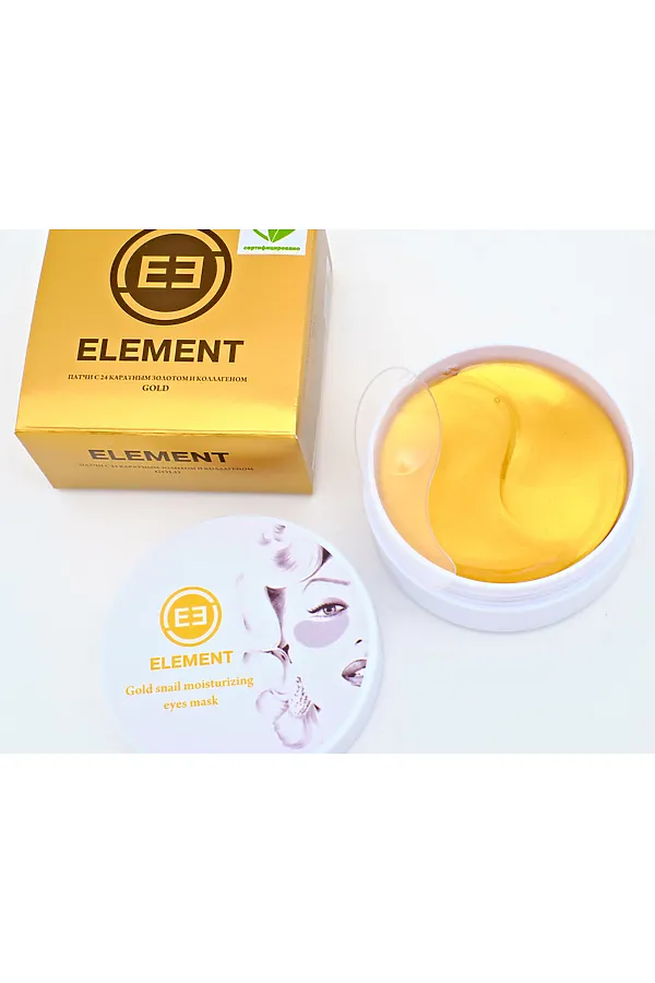 Патчи для глаз ELEMENT гидрогелевые с 24 каратным золотом и коллагеном 60 шт Корея НАТАЛИ, в ассортименте - фото 1
